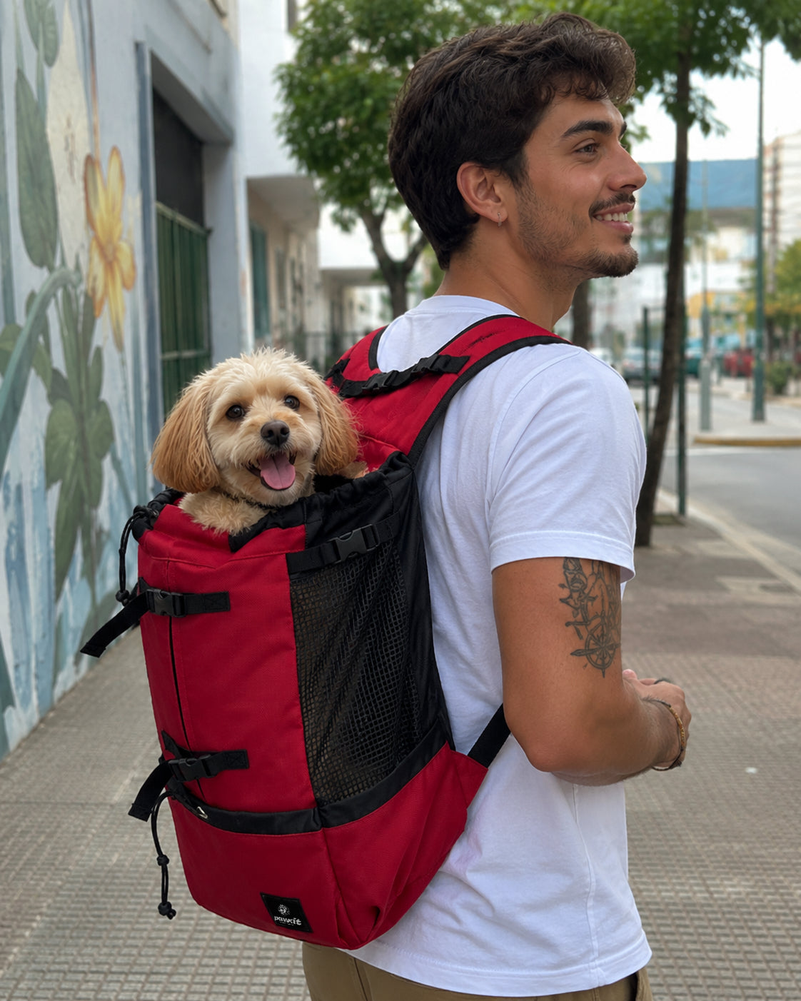 Zaino per il trasporto di cani Rosso