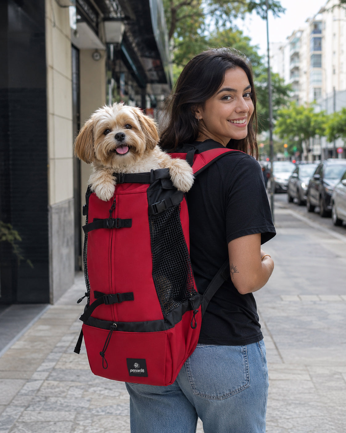 Zaino per il trasporto di cani Rosso