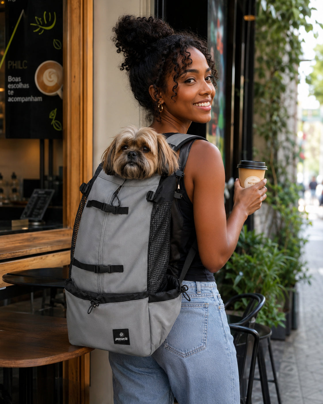Zaino per il trasporto di cani Grigio